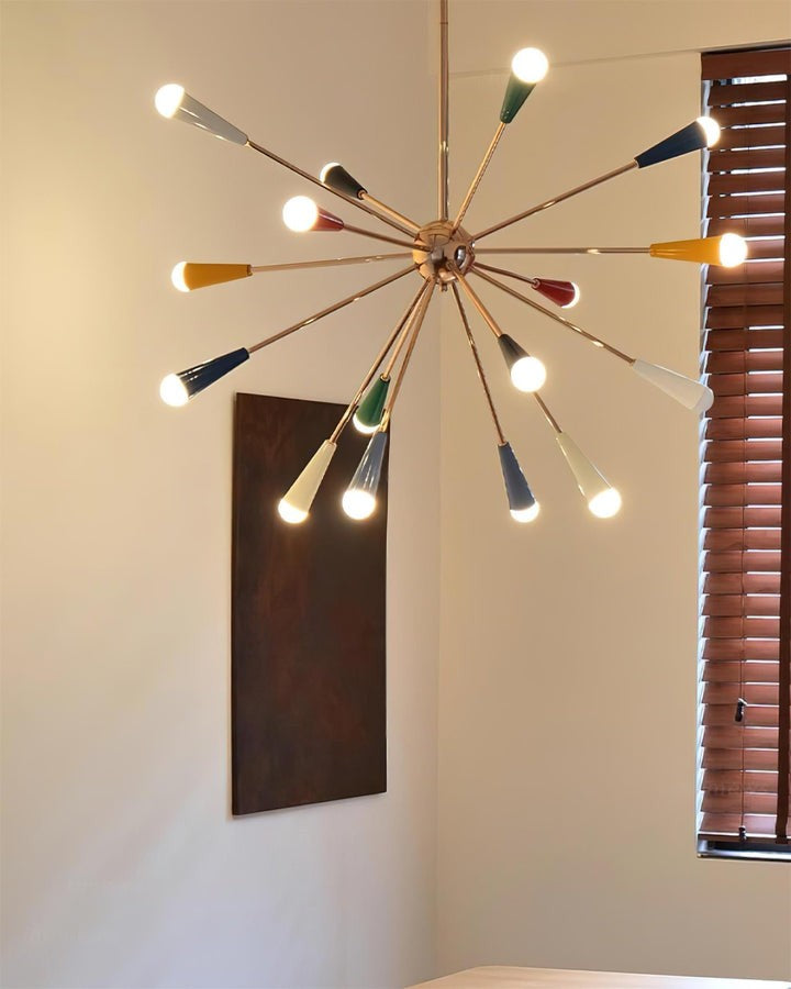 Colorburst Starburst Mid-Century Chandelier