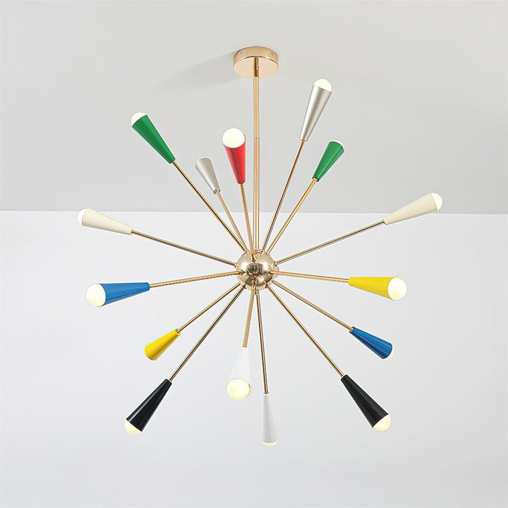 Colorburst Starburst Mid-Century Chandelier