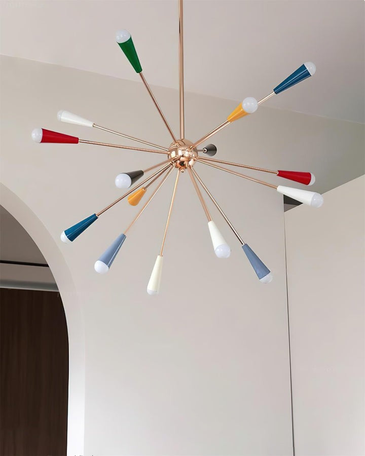 Colorburst Starburst Mid-Century Chandelier