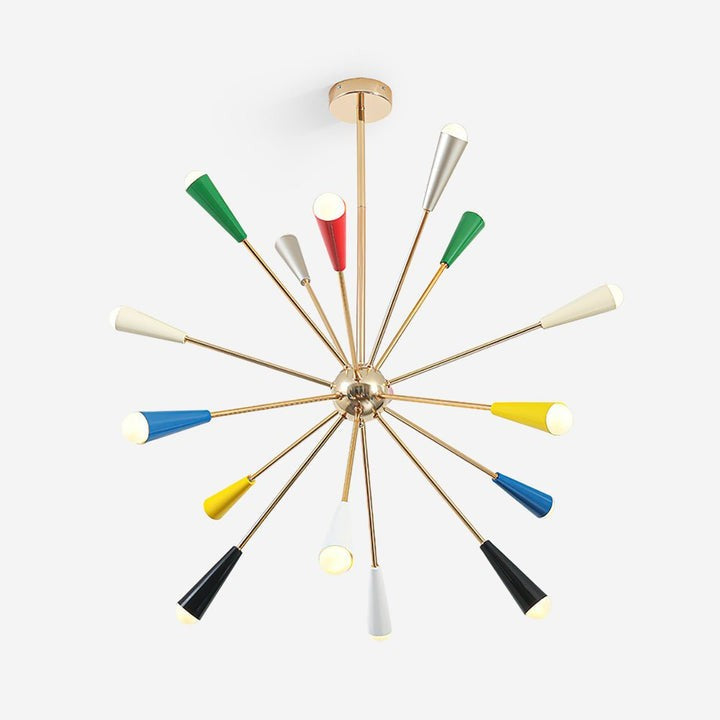 Colorburst Starburst Mid-Century Chandelier