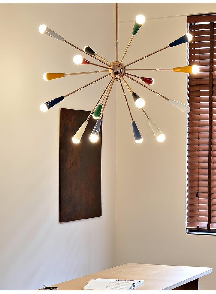 Colorburst Starburst Mid-Century Chandelier
