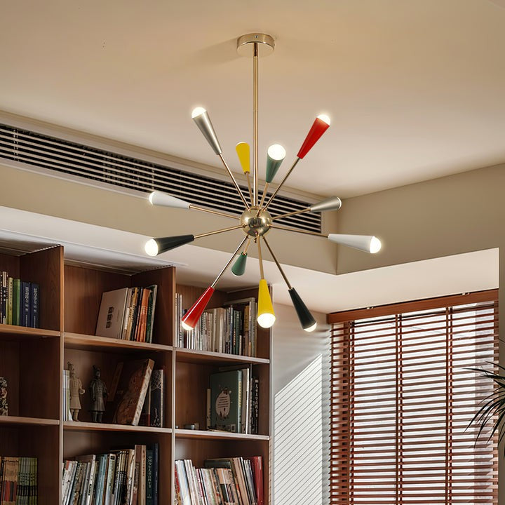Colorburst Starburst Mid-Century Chandelier