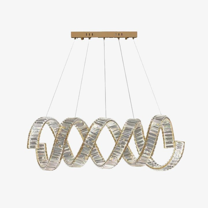 Contemporary Curved LED Crystal Chandelier