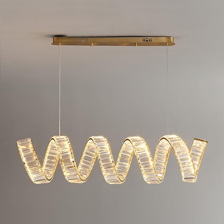 Contemporary Curved LED Crystal Chandelier