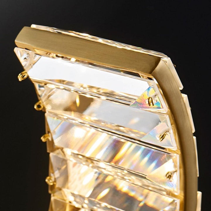 Contemporary Curved LED Crystal Chandelier