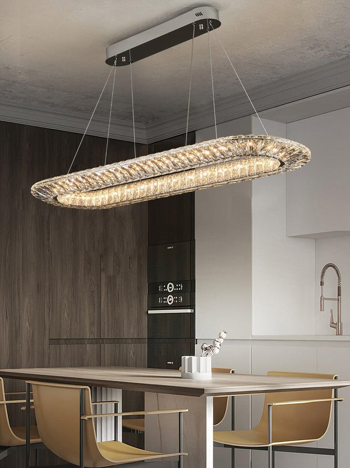 Contemporary Geometric LED Crystal Chandelier