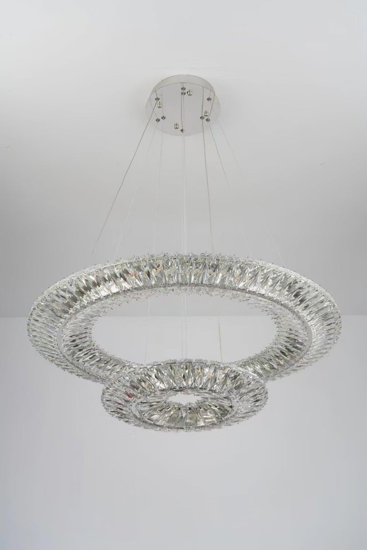 Contemporary Geometric LED Crystal Chandelier