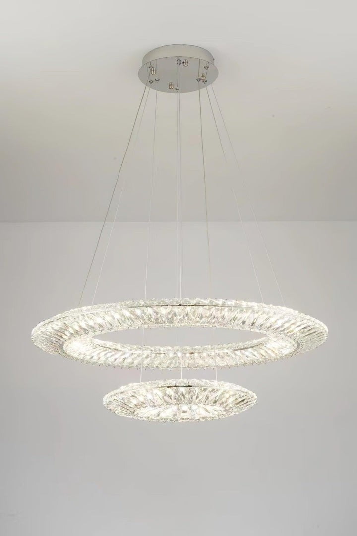 Contemporary Geometric LED Crystal Chandelier