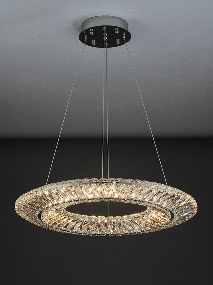 Contemporary Geometric LED Crystal Chandelier