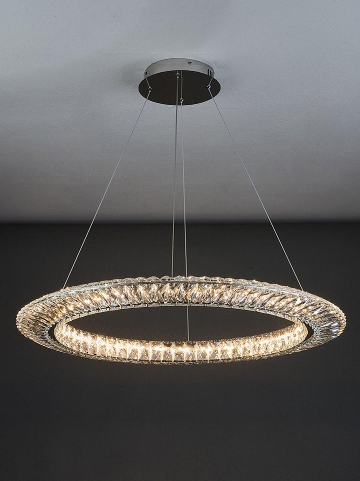 Contemporary Geometric LED Crystal Chandelier