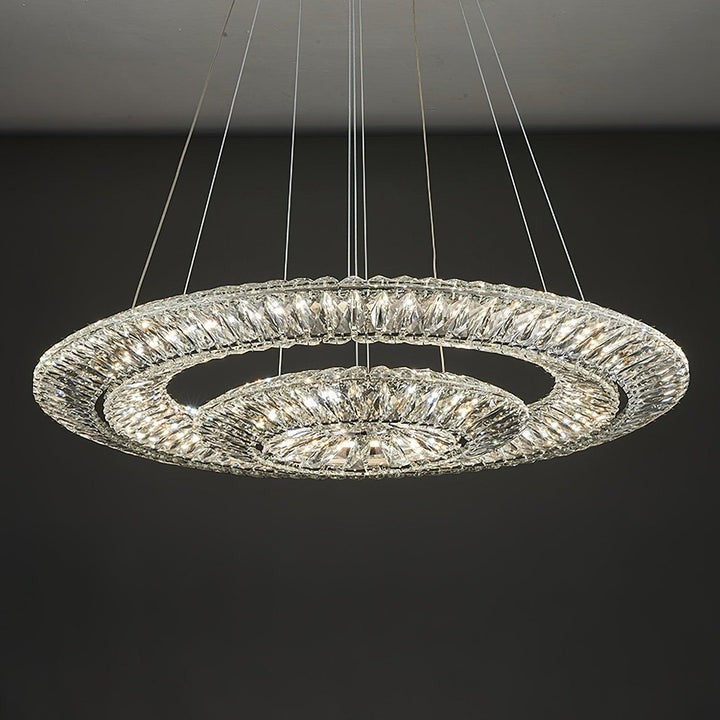 Contemporary Geometric LED Crystal Chandelier