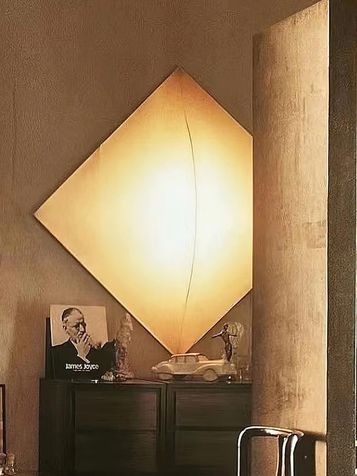 Contemporary Geometric LED Wall Sconce with Fabric Shade