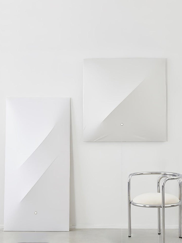 Contemporary Geometric LED Wall Sconce with Fabric Shade