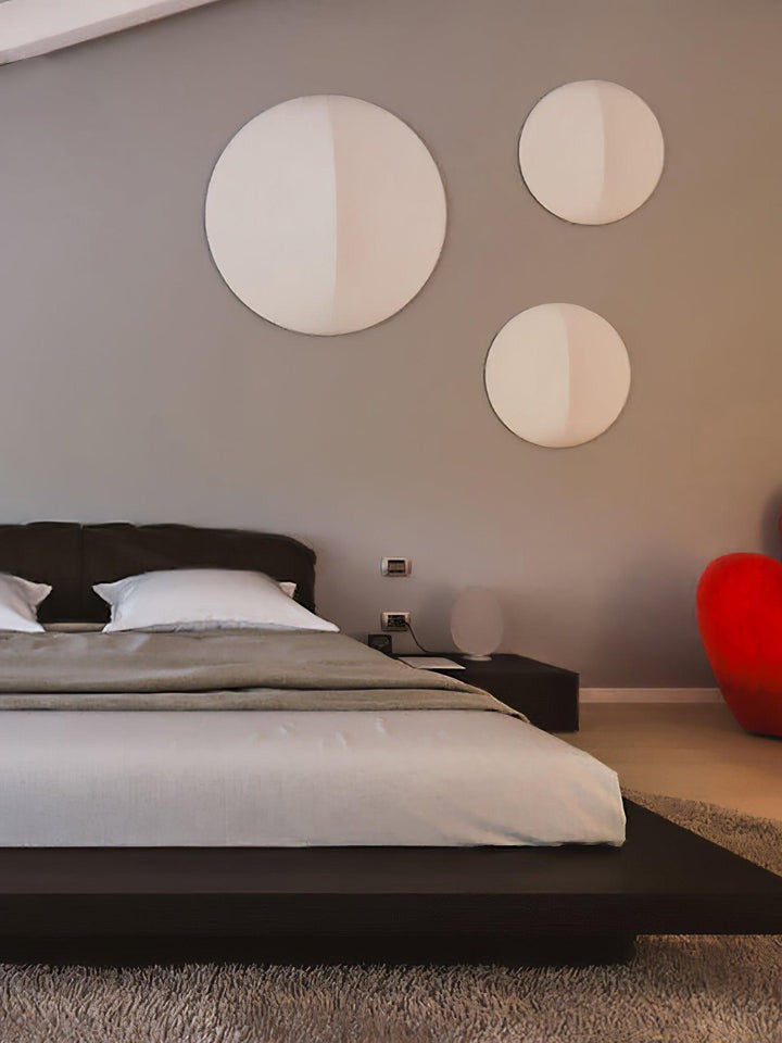 Contemporary Geometric LED Wall Sconce with Fabric Shade
