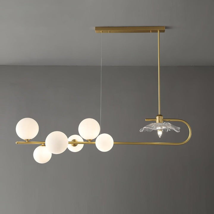 Contemporary Metal & Glass Dining Chandelier