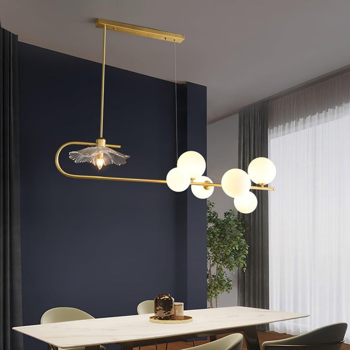 Contemporary Metal & Glass Dining Chandelier