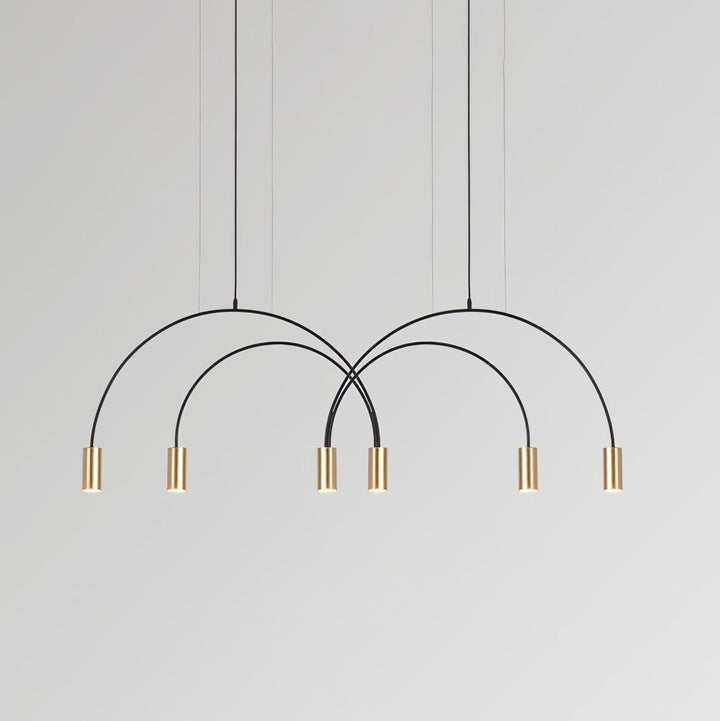 Contemporary Overlapping Arc LED Pendant Lamp