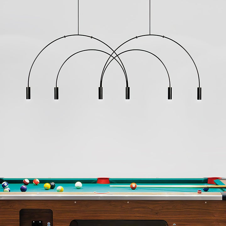 Contemporary Overlapping Arc LED Pendant Lamp