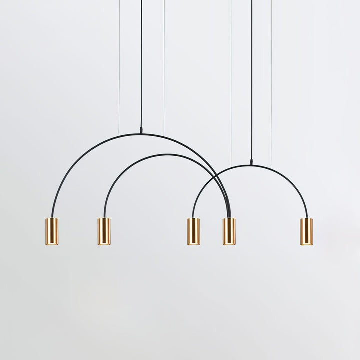 Contemporary Overlapping Arc LED Pendant Lamp
