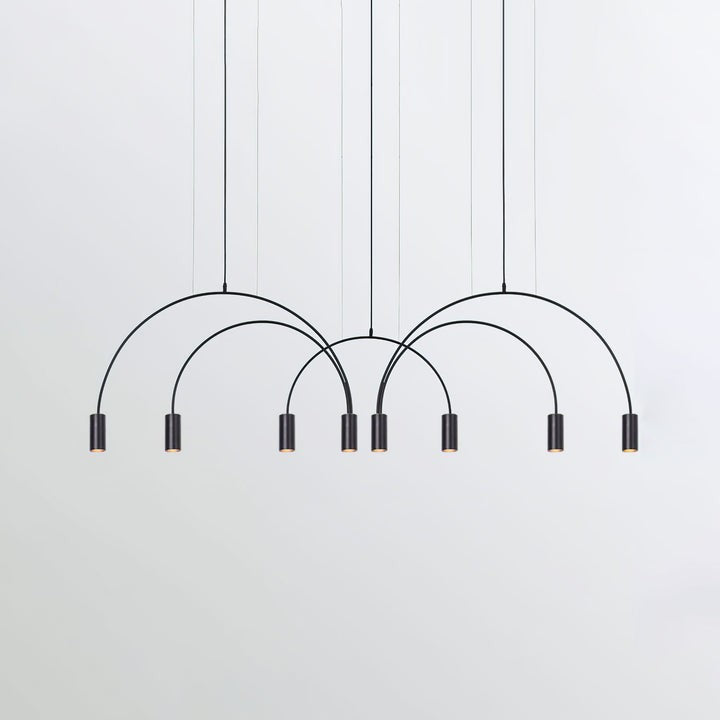 Contemporary Overlapping Arc LED Pendant Lamp