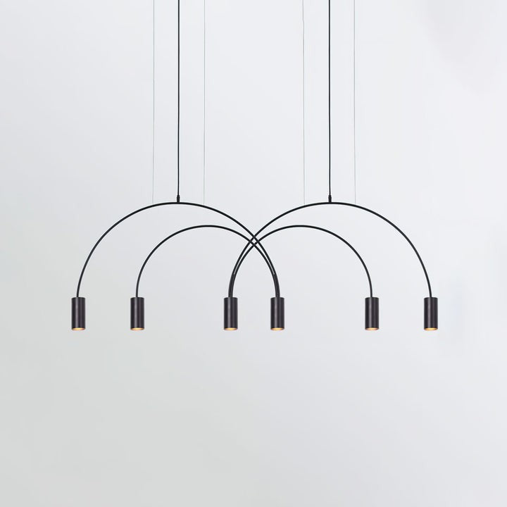 Contemporary Overlapping Arc LED Pendant Lamp