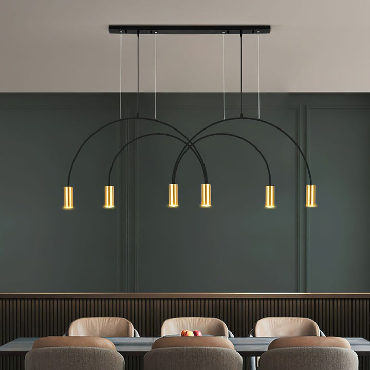 Contemporary Overlapping Arc LED Pendant Lamp