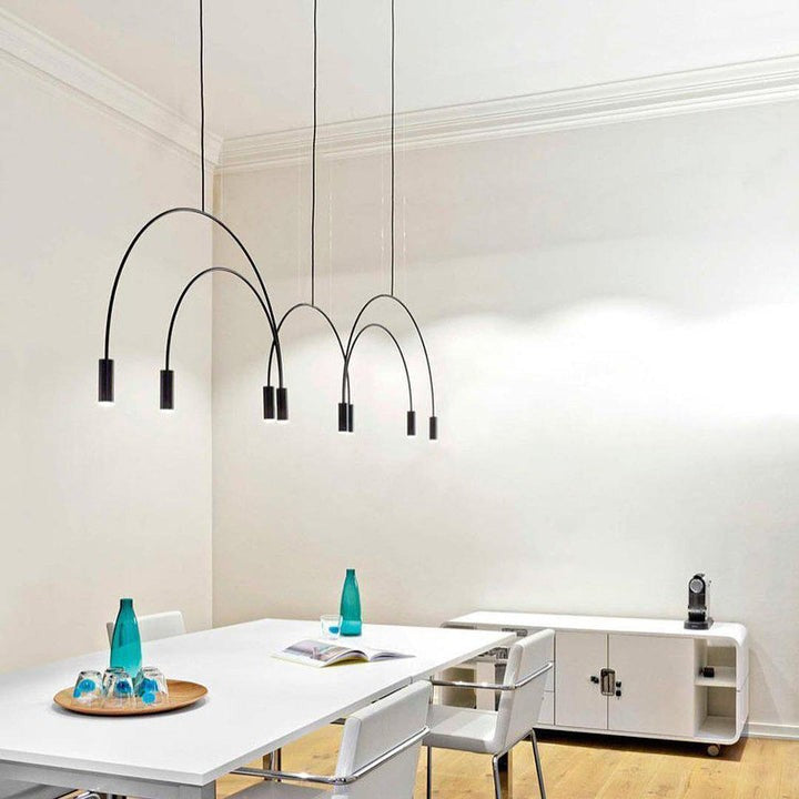 Contemporary Overlapping Arc LED Pendant Lamp