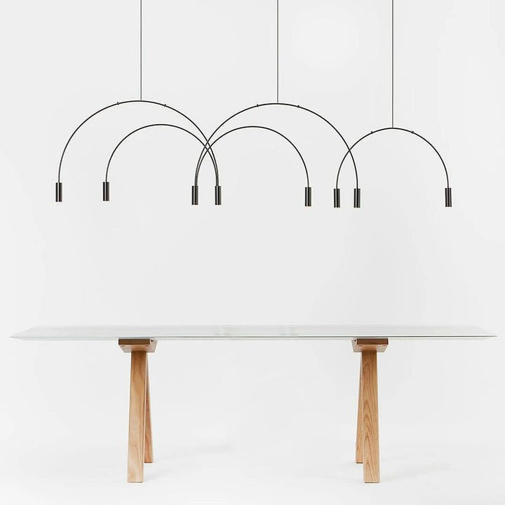 Contemporary Overlapping Arc LED Pendant Lamp