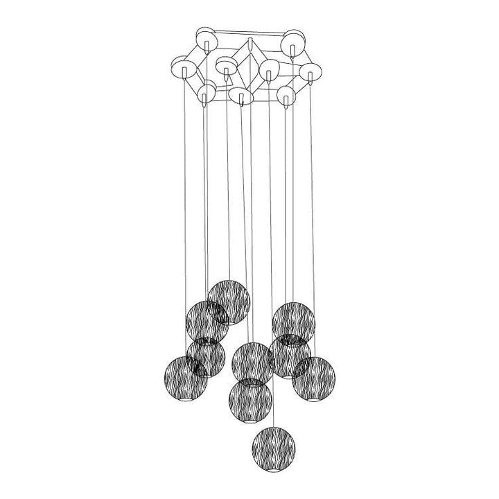 Contemporary Wooden Orb Cluster Pendant Light Fixture