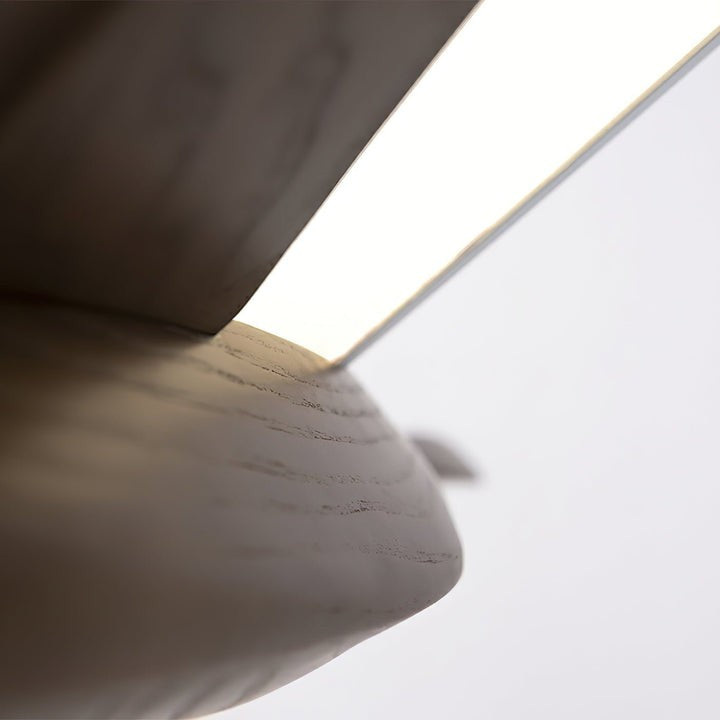 Crane-Inspired Wood & Metal LED Pendant Light