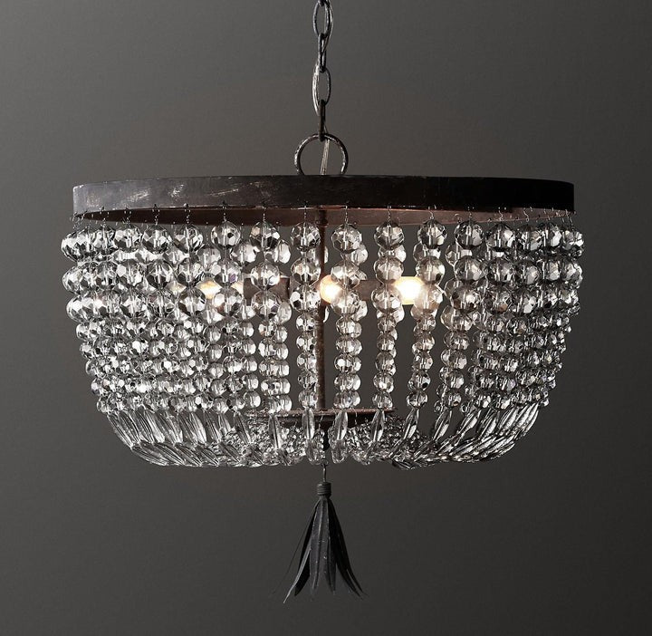Crystal Beaded Flush Mount Ceiling Light