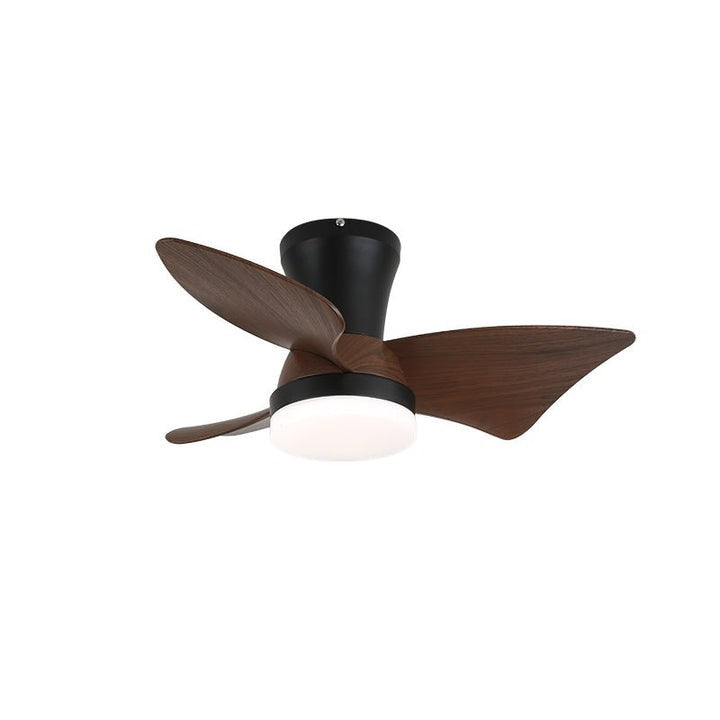 Curved Walnut Blade Ceiling Fan with Integrated LED Light