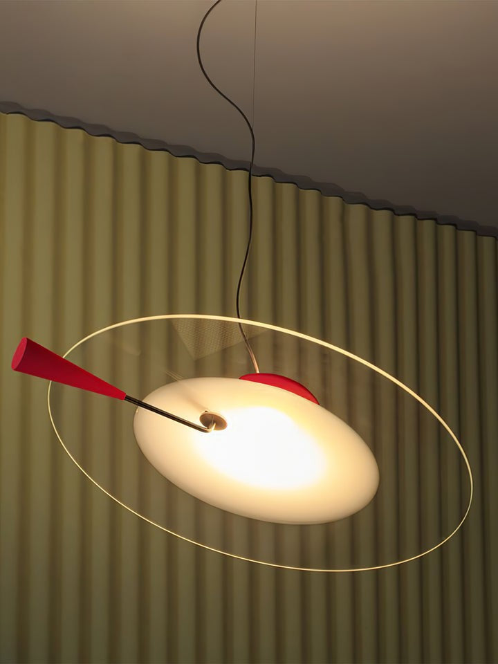 Disc LED Pendant Light with Balancing Counterweight – 50cm Modern Fixture