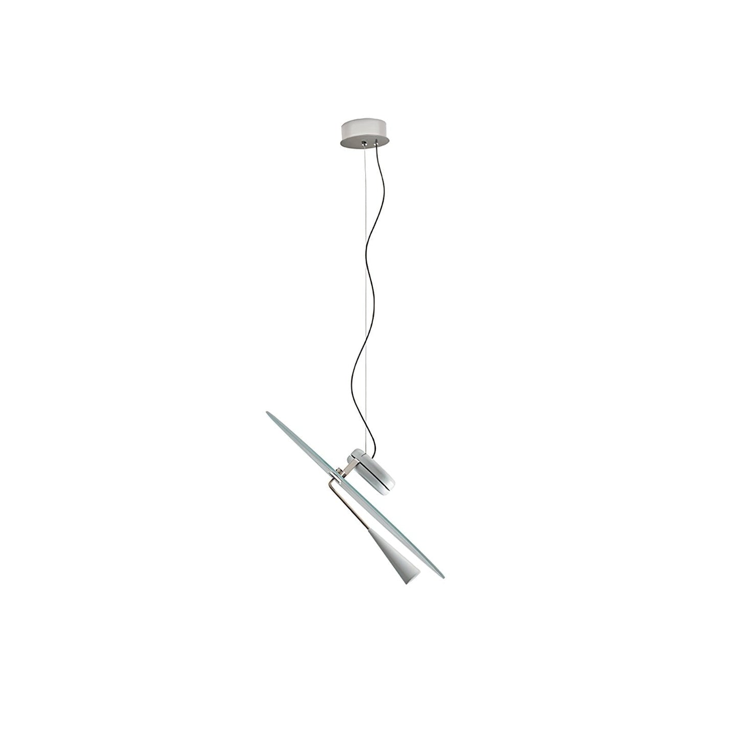 Disc LED Pendant Light with Balancing Counterweight – 50cm Modern Fixture