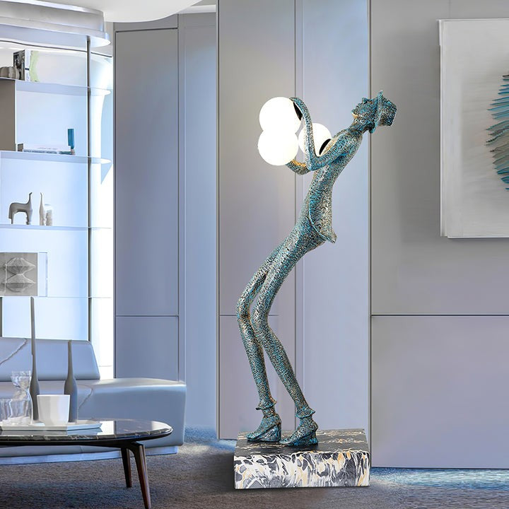 Elegant Gentleman Sculpture LED Floor Lamp