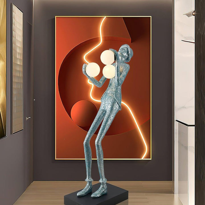 Elegant Gentleman Sculpture LED Floor Lamp