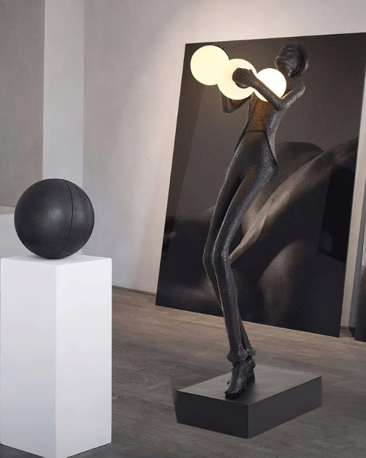 Elegant Gentleman Sculpture LED Floor Lamp