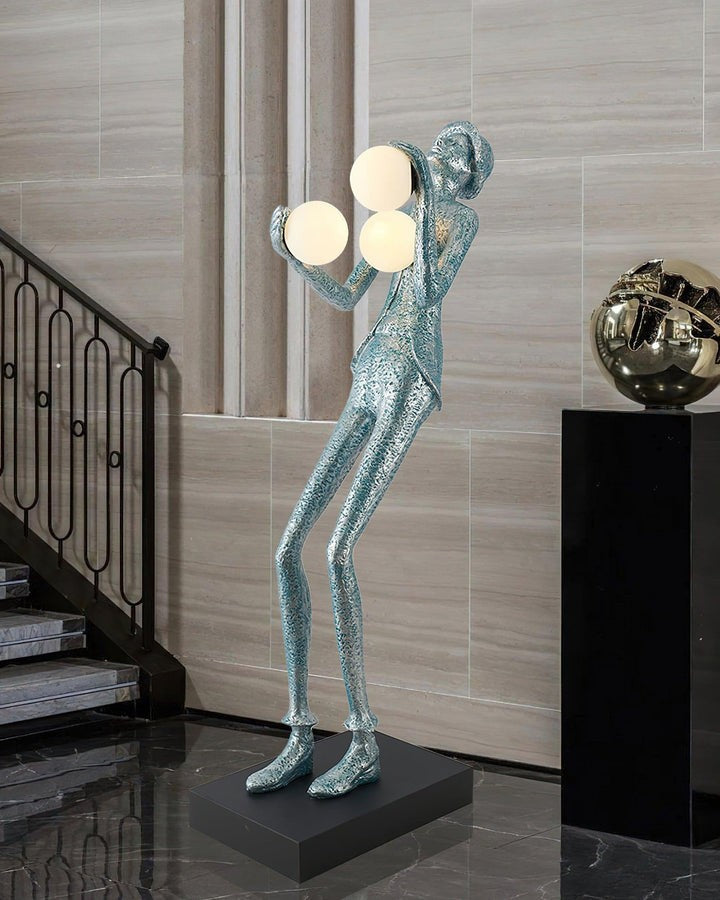 Elegant Gentleman Sculpture LED Floor Lamp