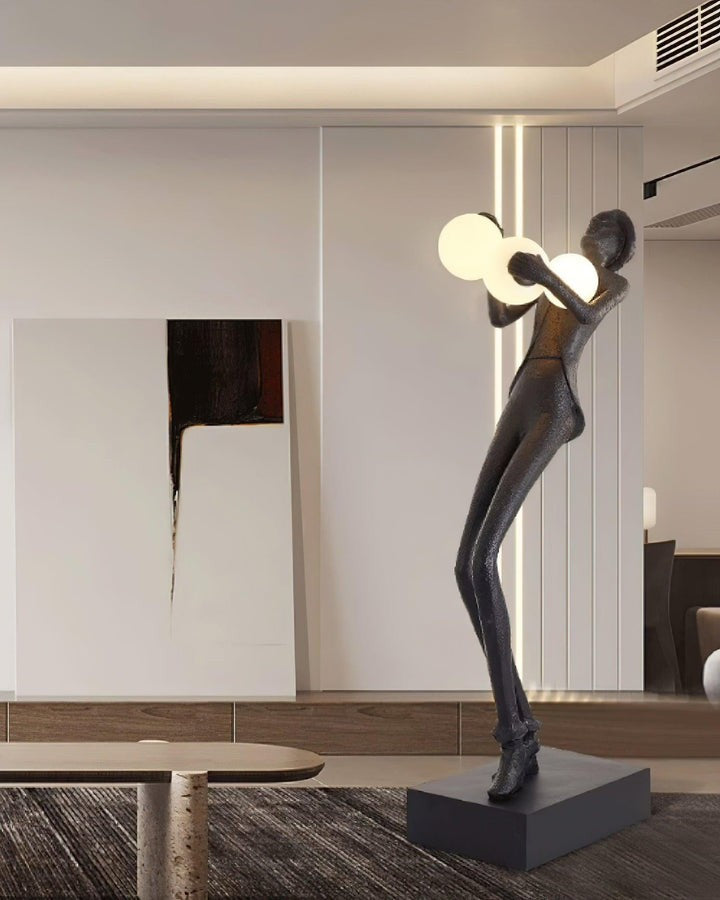Elegant Gentleman Sculpture LED Floor Lamp