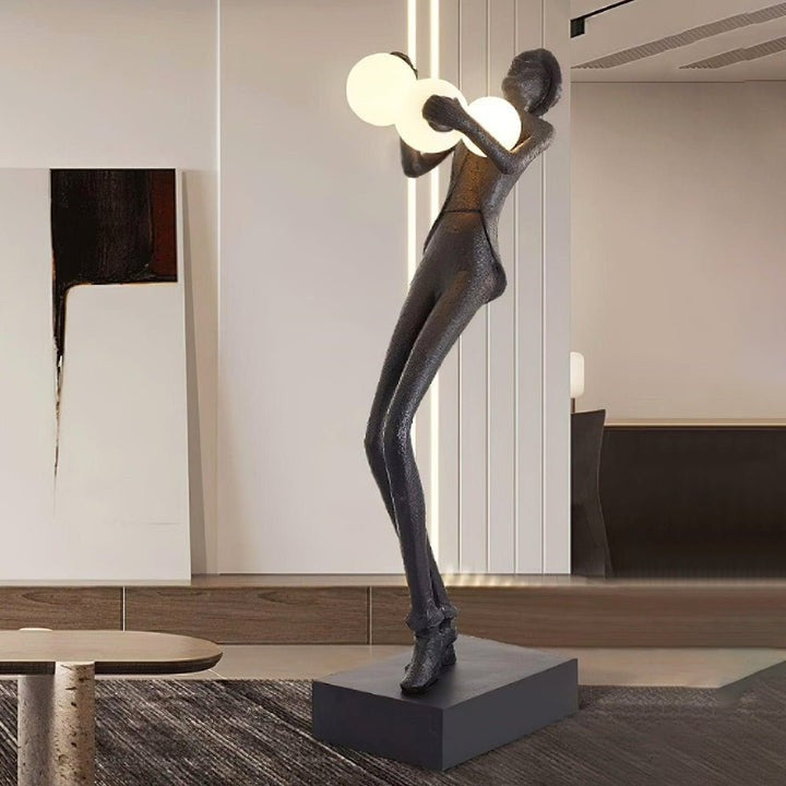 Elegant Gentleman Sculpture LED Floor Lamp