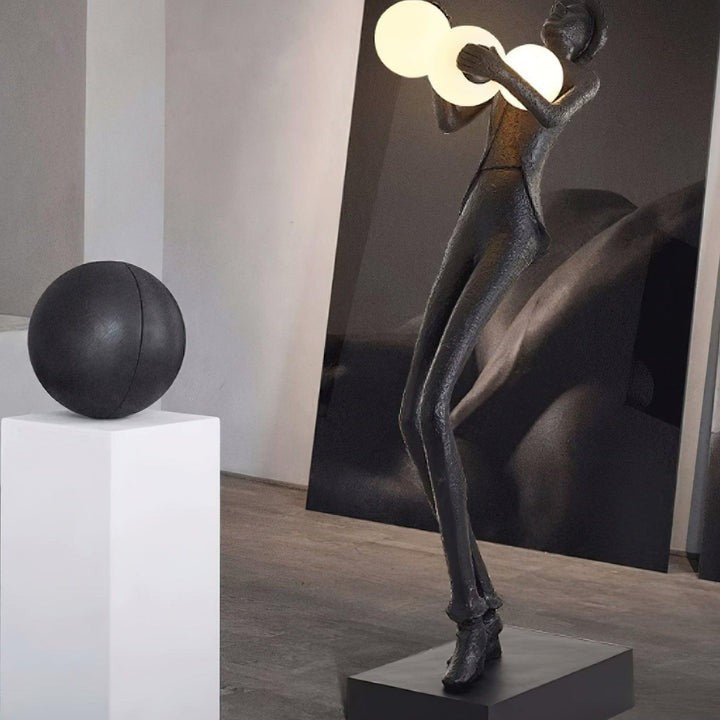 Elegant Gentleman Sculpture LED Floor Lamp