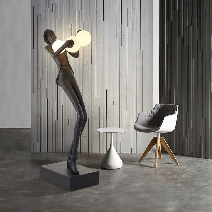 Elegant Gentleman Sculpture LED Floor Lamp