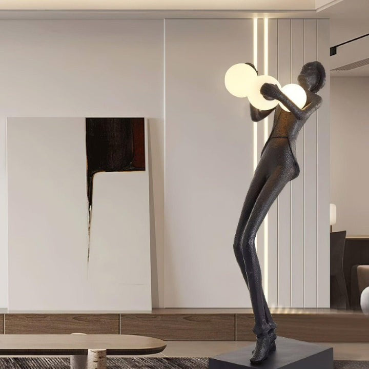 Elegant Gentleman Sculpture LED Floor Lamp