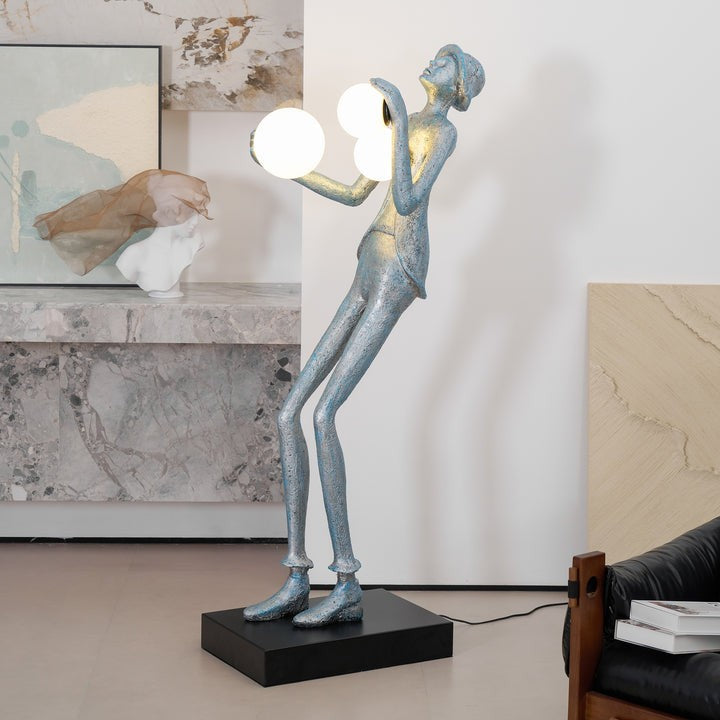 Elegant Gentleman Sculpture LED Floor Lamp