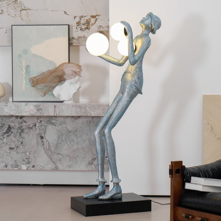 Elegant Gentleman Sculpture LED Floor Lamp