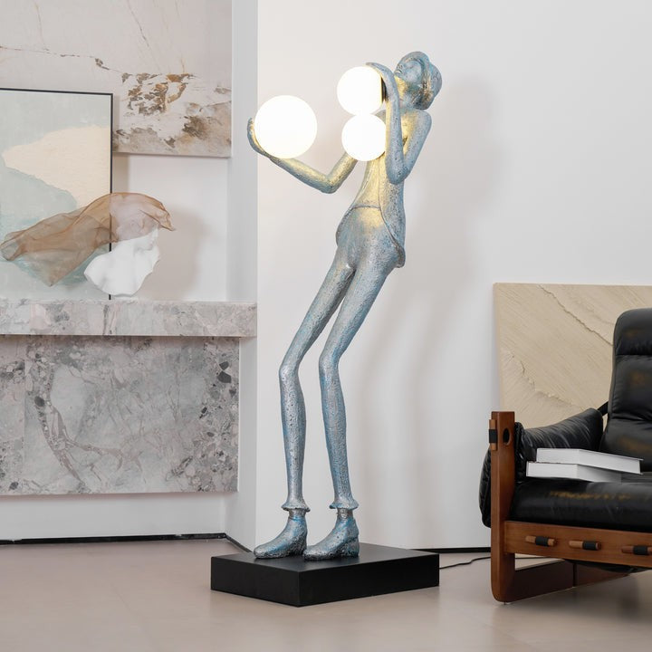Elegant Gentleman Sculpture LED Floor Lamp