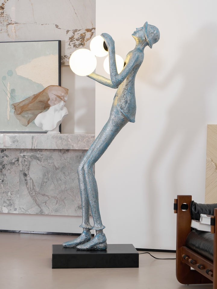 Elegant Gentleman Sculpture LED Floor Lamp
