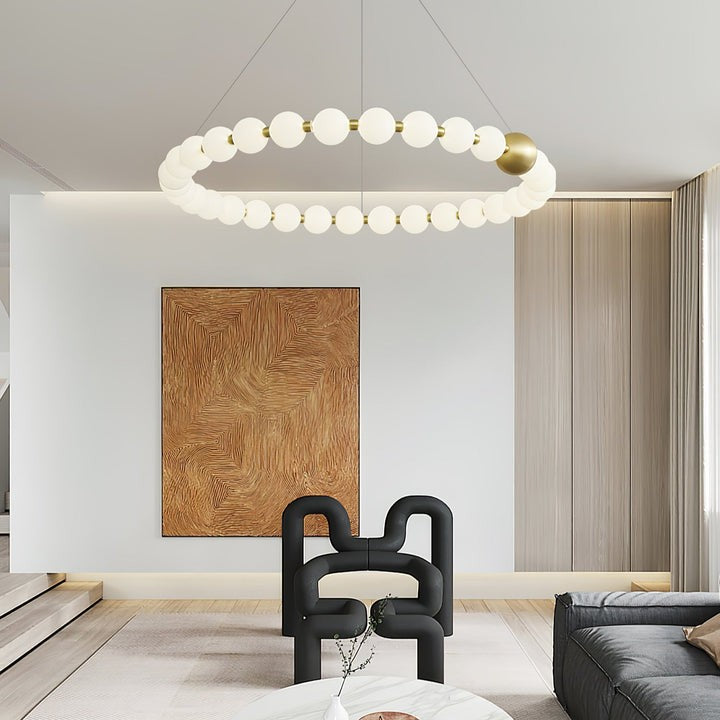 Elegant Pearl-Inspired Acrylic LED Chandelier