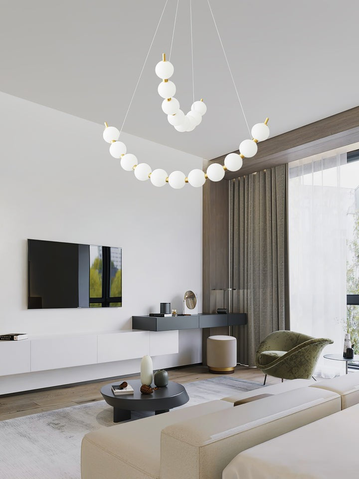 Elegant Pearl-Inspired Acrylic LED Chandelier