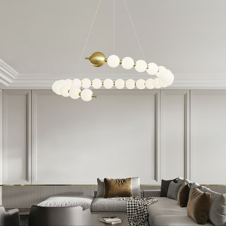 Elegant Pearl-Inspired Acrylic LED Chandelier